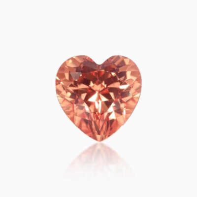 heart cut lab grown medium padparadscha sapphire