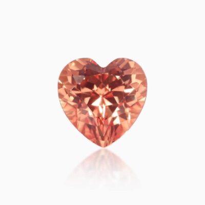 heart cut lab grown orange sapphire