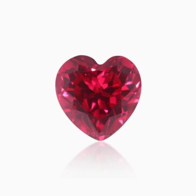 heart cut lab grown ruby red sapphire