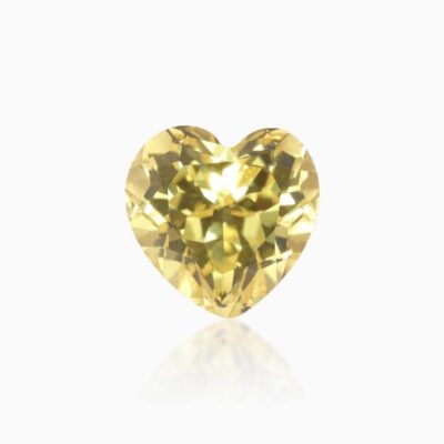heart cut lab grown yellow sapphire