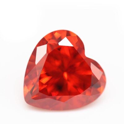 heart cut orange red 5a cubic zirconia