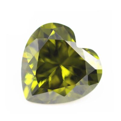 heart cut peridot 5a cubic zirconia