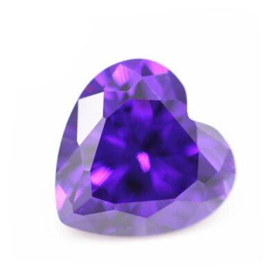 heart cut violet 5a cubic zirconia