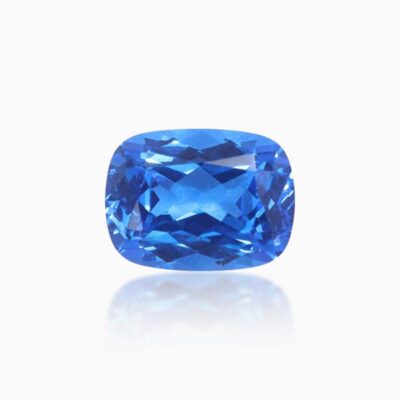 long cushion cut lab grown cobalt blue sapphire