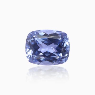long cushion cut lab grown cornflower blue sapphire