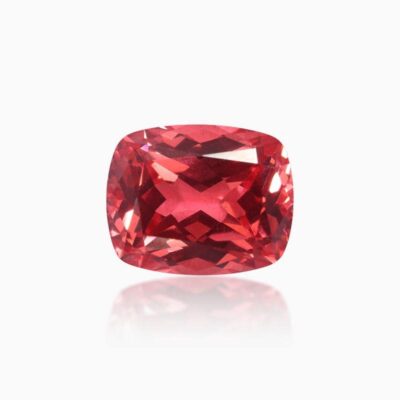 long cushion cut lab grown dark padparadscha sapphire