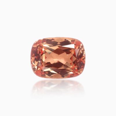 long cushion cut lab grown orange sapphire