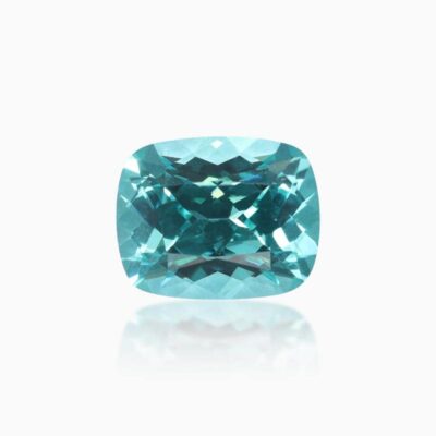 long cushion cut lab grown paraiba sapphire