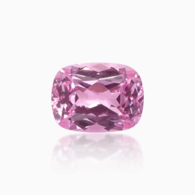 long cushion cut lab grown pink sapphire