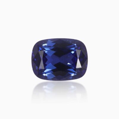 long cushion cut lab grown royal blue sapphire