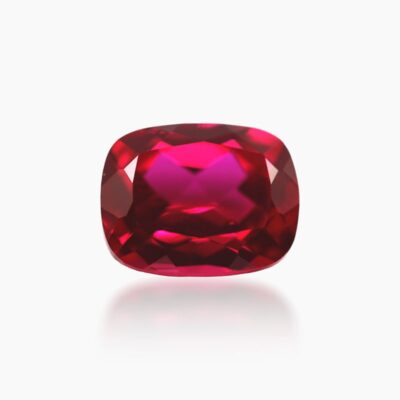 long cushion cut lab grown ruby