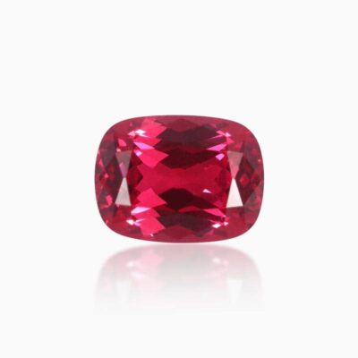 long cushion cut lab grown ruby red sapphire