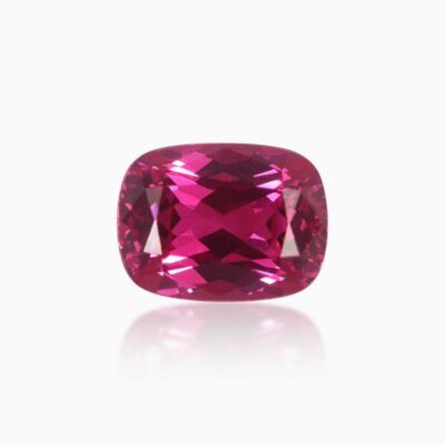 long cushion cut lab grown tourmaline red sapphire