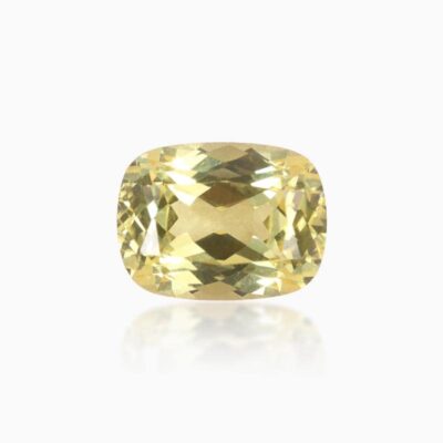 long cushion cut lab grown yellow sapphire