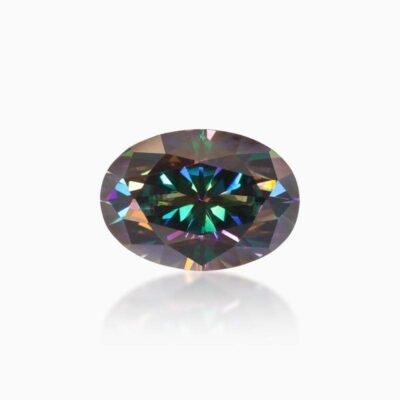 oval black green moissanite stone