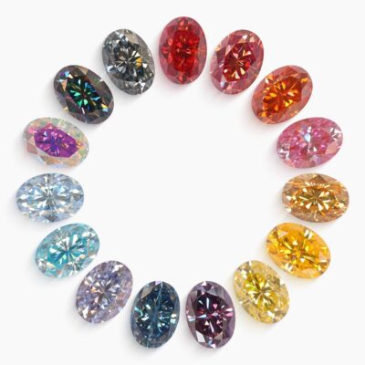 oval colored moissanite stones