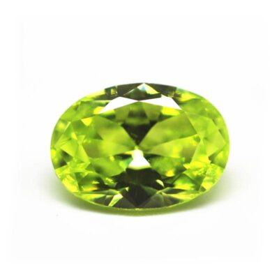 oval cut apple green 5a cubic zirconia