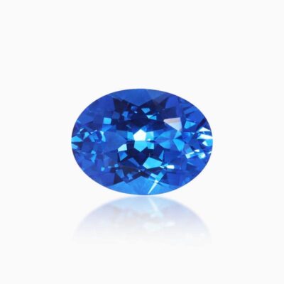 oval cut lab grown cobalt blue sapphire
