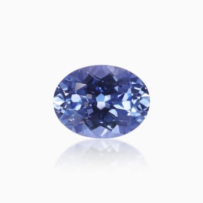 oval cut lab grown cornflower blue sapphire