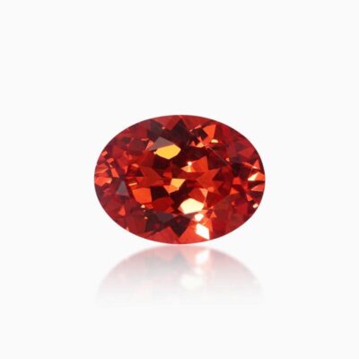 oval cut lab grown dark padparadscha sapphire