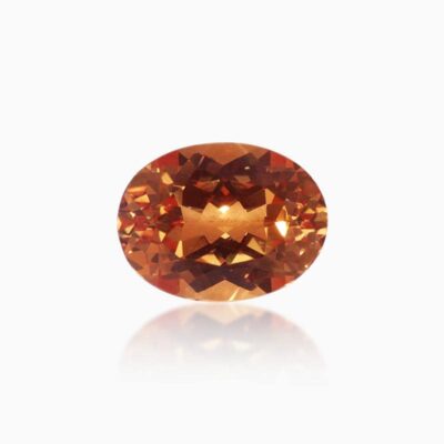 oval cut lab grown orange sapphire