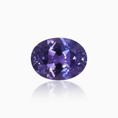oval cut lab grown purple blue sapphire
