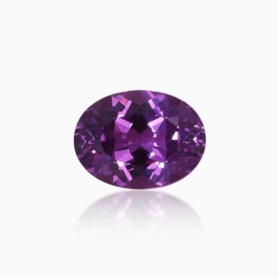 oval cut lab grown purple sapphire
