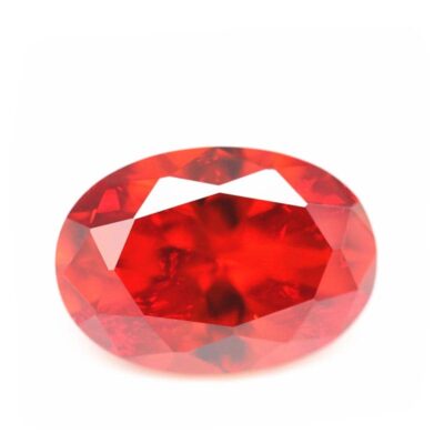 oval cut orange red 5a cubic zirconia