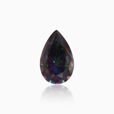 pear black green moissanite stone
