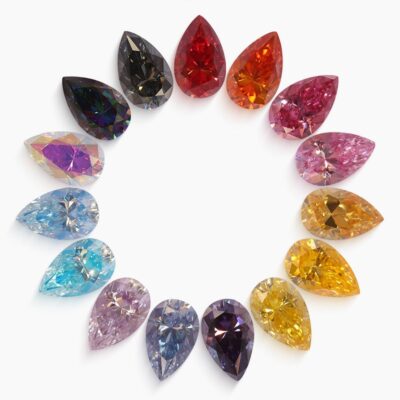 pear colored moissanite stones
