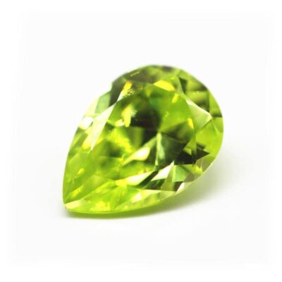 pear cut apple green 5a cubic zirconia