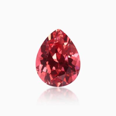 pear cut lab grown dark padparadscha sapphire