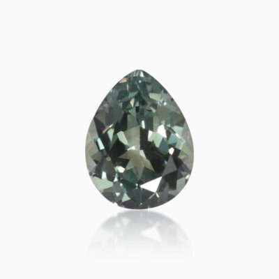 pear cut lab grown green sapphire