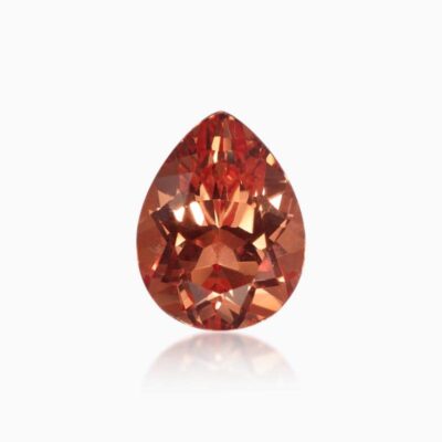 pear cut lab grown orange sapphire