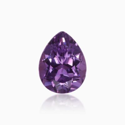 pear cut lab grown purple blue sapphire