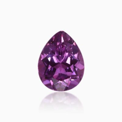 pear cut lab grown purple sapphire