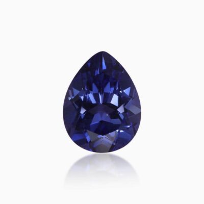 pear cut lab grown royal blue sapphire