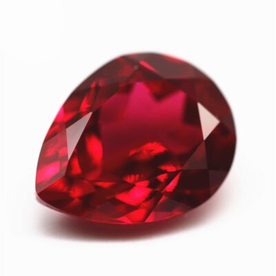 pear cut lab grown ruby 1