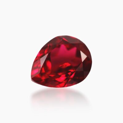 pear cut lab grown ruby