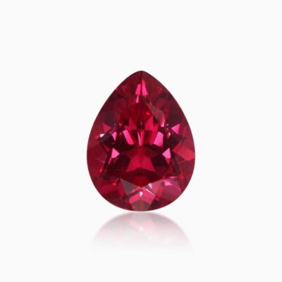 pear cut lab grown ruby red sapphire