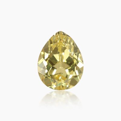 pear cut lab grown yellow sapphire
