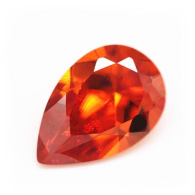 pear cut orange red 5a cubic zirconia