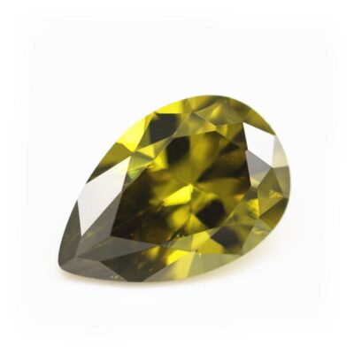 pear cut peridot 5a cubic zirconia