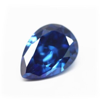 pear cut sapphire blue 5a cubic zirconia
