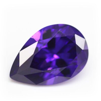 pear cut violet 5a cubic zirconia