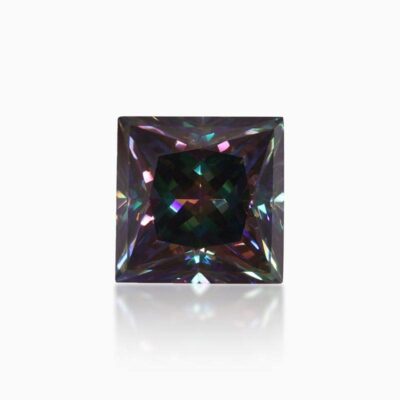 princess black green moissanite stone