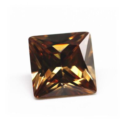 princess cut brown 5a cubic zirconia