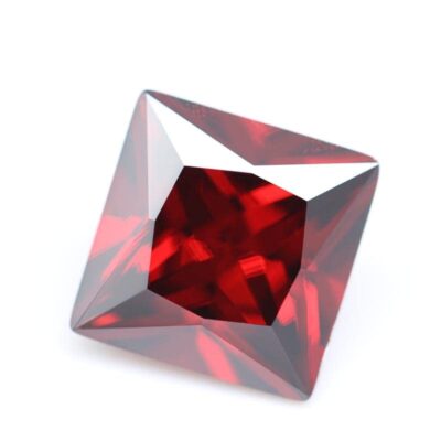 princess cut garnet red 5a cubic zirconia