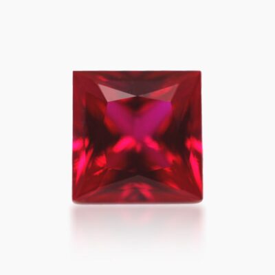 princess cut lab grown ruby