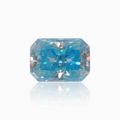radiant aqua moissanite stone